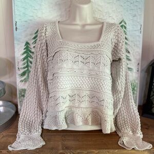 Cream Crochet Top
